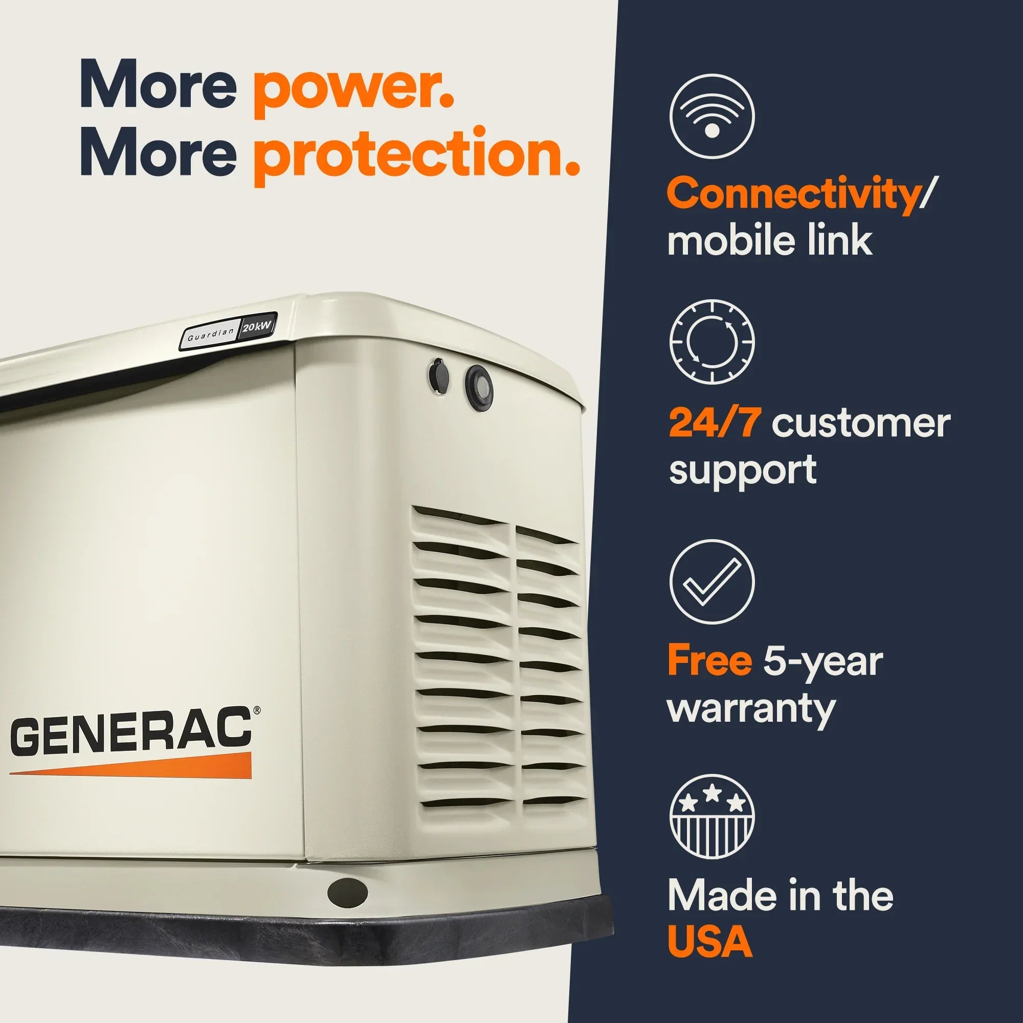 Generac 20kW 3-Phase WiFi Standby Generator | Automatic Home Backup Power - Model 7077