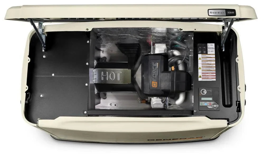 Generac Guardian Series 10,000 Watt (10kw) Dual Fuel 50-State Air-Cooled Home Standby Generator with 100-Amp Transfer Switch - Model 7172